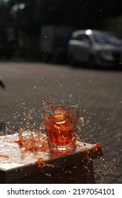 Water Splash Of Iced Sweet Tea.