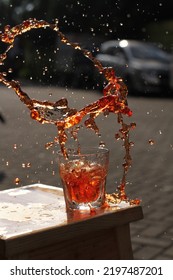 Water Splash Of Iced Sweet Tea.