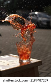 Water Splash Of Iced Sweet Tea.