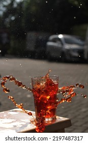 Water Splash Of Iced Sweet Tea.