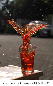 Water Splash Of Iced Sweet Tea.