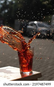 Water Splash Of Iced Sweet Tea.