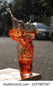 Water Splash Of Iced Sweet Tea.