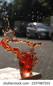 Water Splash Of Iced Sweet Tea.