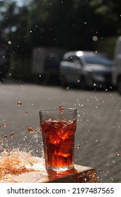 Water Splash Of Iced Sweet Tea.