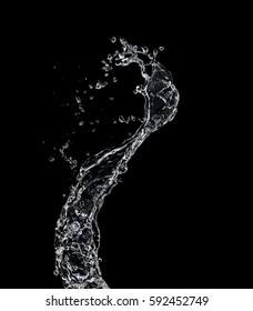 Water Splash Isolate On Black Background