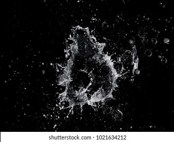 Water Splash Isolated On Black Background