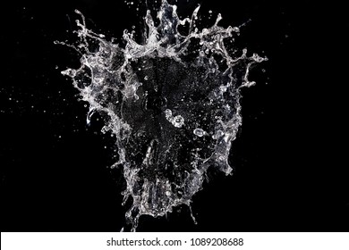 Water Splash Isolated On Black Background