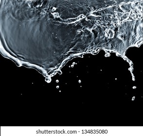 water splash. Isolated on black background