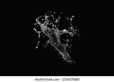 Water Splash Isolated On Black Background Stock Photo 1892995669 ...