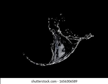 Water Splash Isolated On Black Background