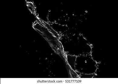 Water Splash Isolated On Black Background