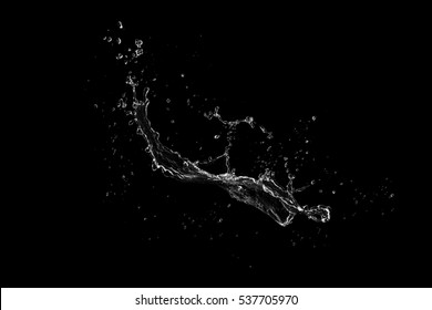 Water Splash Isolated On Black Background