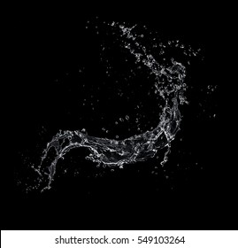 Water Splash Isolated On Black Background