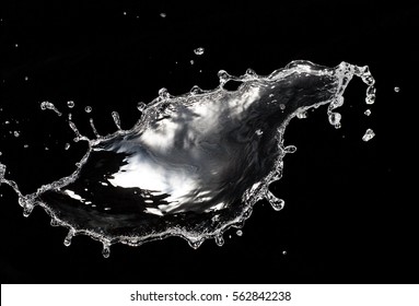 Water Splash Isolated On Black Background