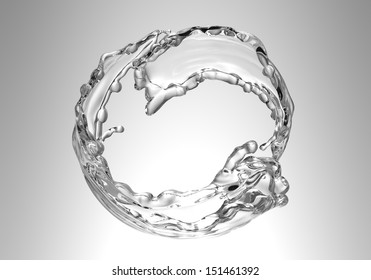 Water splash isolated on gray background