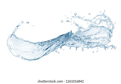 water, water splash isolated on white background, beautiful splashes a clean water  - Shutterstock ID 1261016842