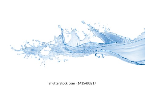 salpicaduras de agua aisladas en fondo blanco, agua 