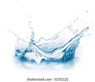 Water Splash Isolated On White