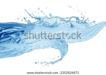 Water splash, water splash isolated on white background, water