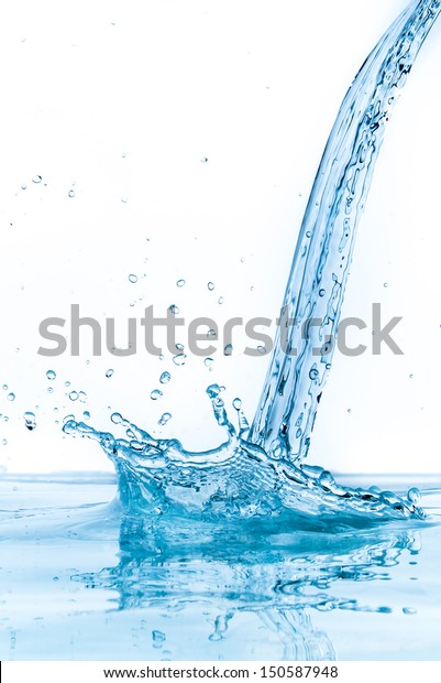 water splash isolated
on white background