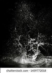 Water Splash On Black Background