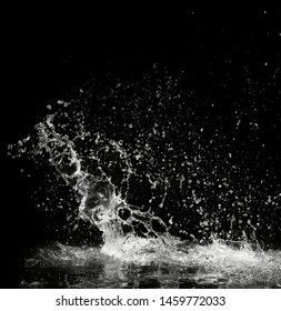 Water Splash On Black Background