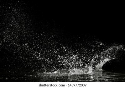 Water Splash On Black Background