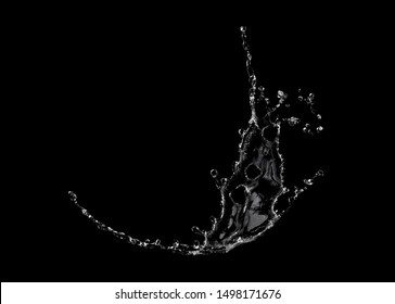 Water Splash On  Black Background