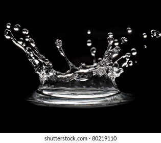 Water Splash On Black Background