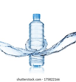 Water Splash On Water Bottle
