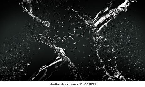Water splash on dark background