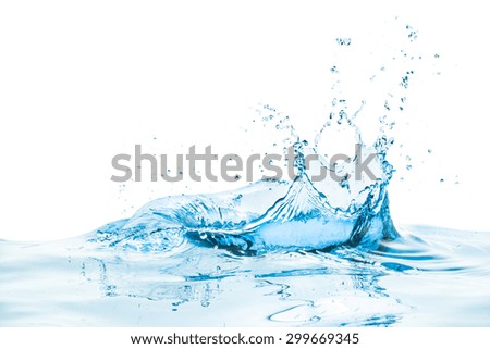 water splash with reflection