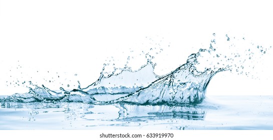 water splash with reflection, isolated - Shutterstock ID 633919970