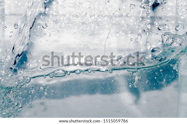 water splash with reflection, isolated on white background.