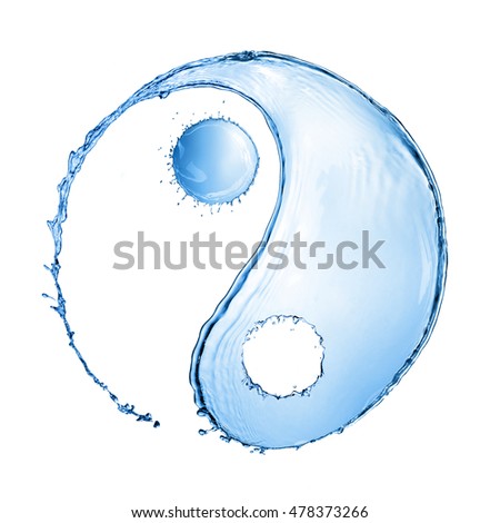 water splash in shape of Yin Yang sign