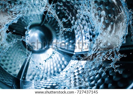 Water splash of the washing machine drum