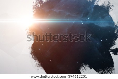 Water splashes at deep space background. Artistic design for cards and posters. Elements of this image furnished by NASA.