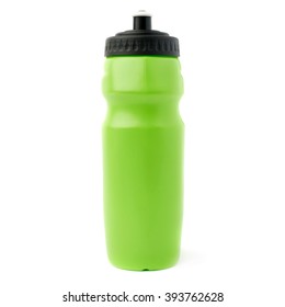 Water sport plastic green bottle isolated over the white background
