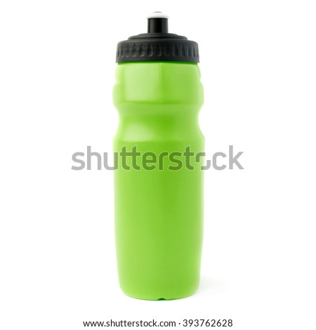 Water sport plastic green bottle isolated over the white background