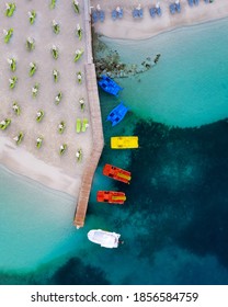 Water Sports And White Sandy Beach Aerial Photography