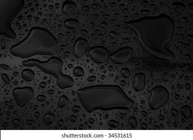 Water Spots on Black Surface