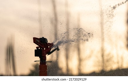 Water Spray And Sunset Shot With Selective Focus.