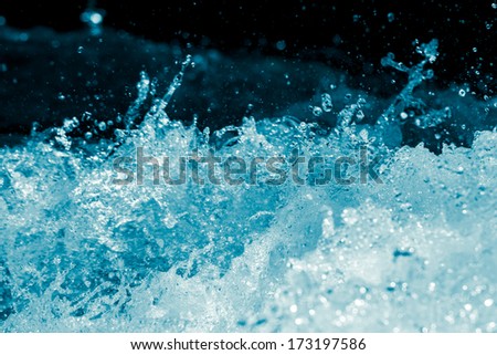 water spray from the waves
