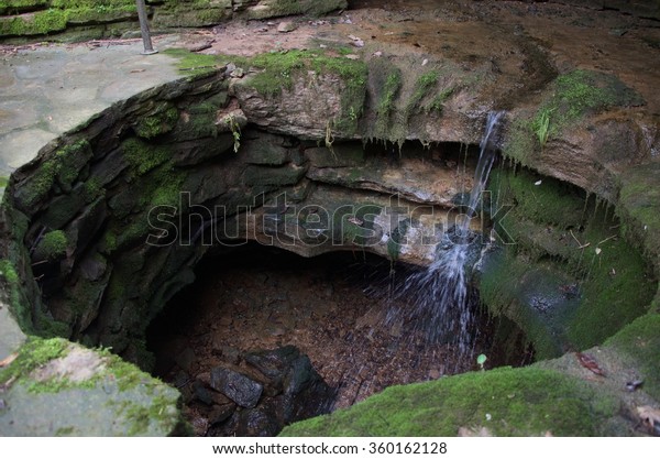 Water Spring Emerging Cave Cascading Down Stock Photo Edit