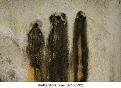 Water Stain On The Concrete Wall Background.