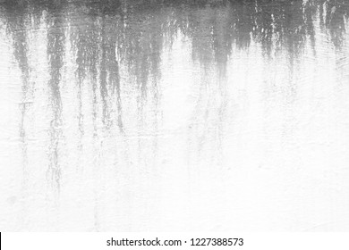 Water Stain On White Concrete Wall Texture Background.