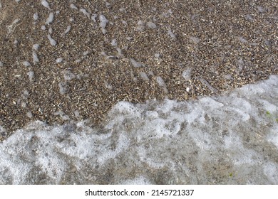 Water Stormy Waves On Sea Summer Beach Top View