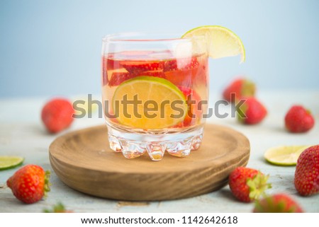 Similar – Water with strawberry and lime