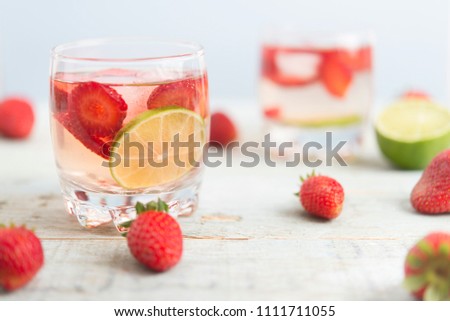 Similar – Water with strawberry and lime